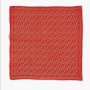 NEW Madewell silk bandana in dark cinnabar square scarf NWT